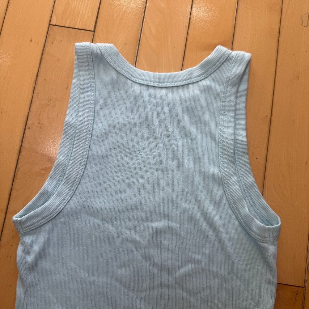 A NEW DAY High Neck Ribbed Tank Top Size Small Light Blue Green Color - Picture 5 of 7